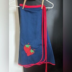 Vintage 70's Blue Strawberry Wrap Skirt Size S